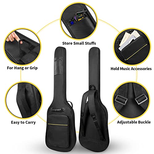 Muscab Bass Guitar Bag 7Mm Padding Waterproof Electric Bass Case, Electric Bass Gig Bag Backpack With Neck Strap And Pockets, Black #TOP4