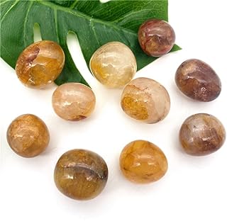 100g Natural Yellow Fire Quartz Tumbled Stones Quartz Golden Healer Gravel Tumble Crystals Stones Decor Gifts