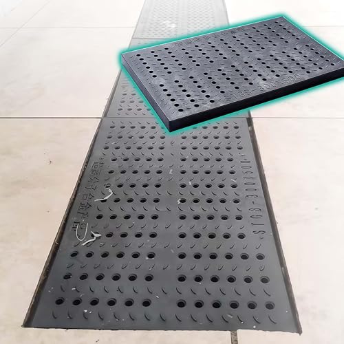 Robuste Abflussabdeckung für den Außenbereich, rechteckig, Kunststoff, für Garten, Küche, Garage, Entwässerung – Wassermanagement-Lösung