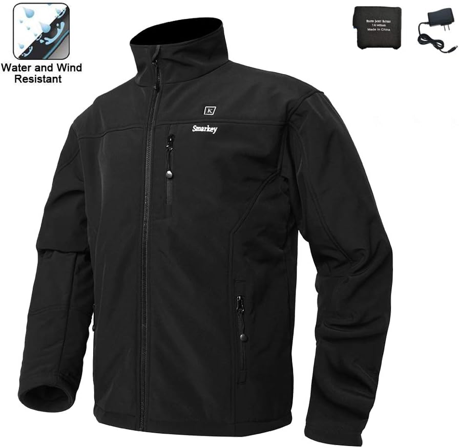 Smarkey Men's Heated Jacket Down Coat with 1PCS 5200mah Battery and Charger