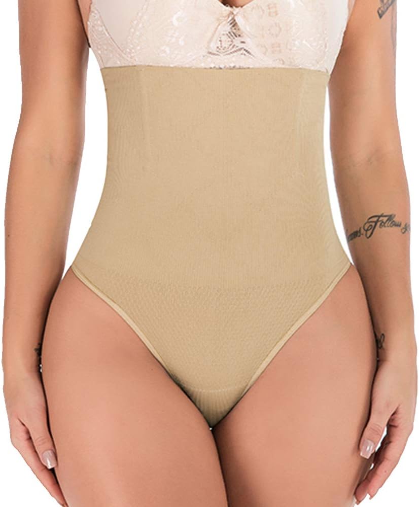 DODOING Women Body Shaper Thong Hi-Waist Cincher Girdles Tummy Control Panty Shapewear