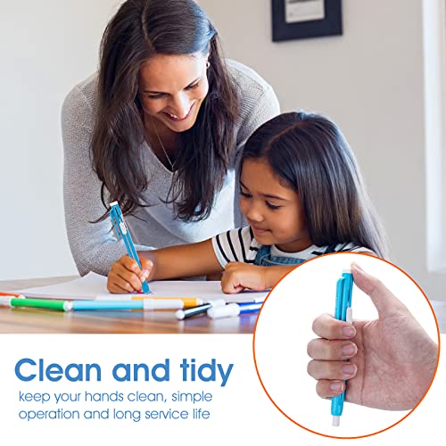 Cobee Pen-Style Eraser Set, 5 Retractable Click Eraser Pen Shells With 5 Erasers, Mechanical Eraser Pencil, Bar Erasers For Kid Students Teacher Artist Painting Writing Home School Office Supplies #TOP1