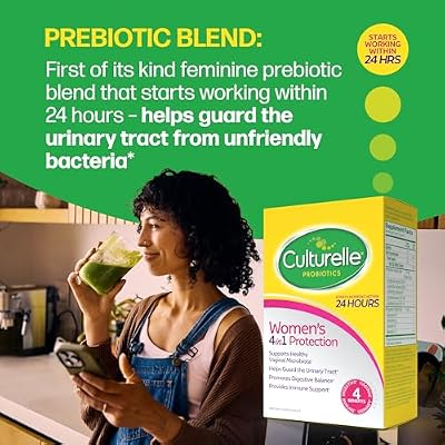 Culturelle Probiotics for Women with Prebiotics - 4-in-1 for Vaginal, Digestive, Urinary & Immune Health - pH Balance, Bloating & Gas Relief - Daily Vegetarian Capsules, Non-GMO - 30 Count