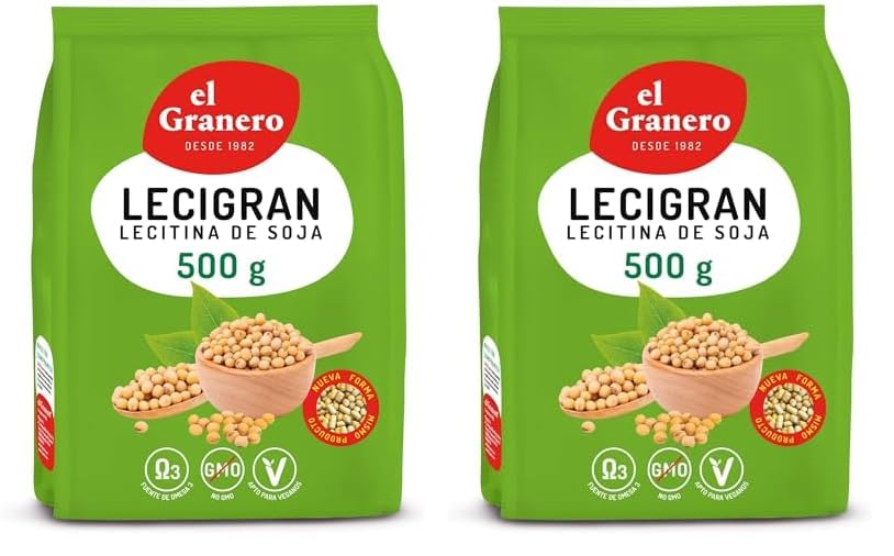 El Granero Integral - Lecigran, Lectina de Soja - 500 g - Rico en Vitaminas y Minerales - Favorece el Tránsito Intestinal - Beneficiosa para la Circulación Arterial - No GM - Apta para Veganos