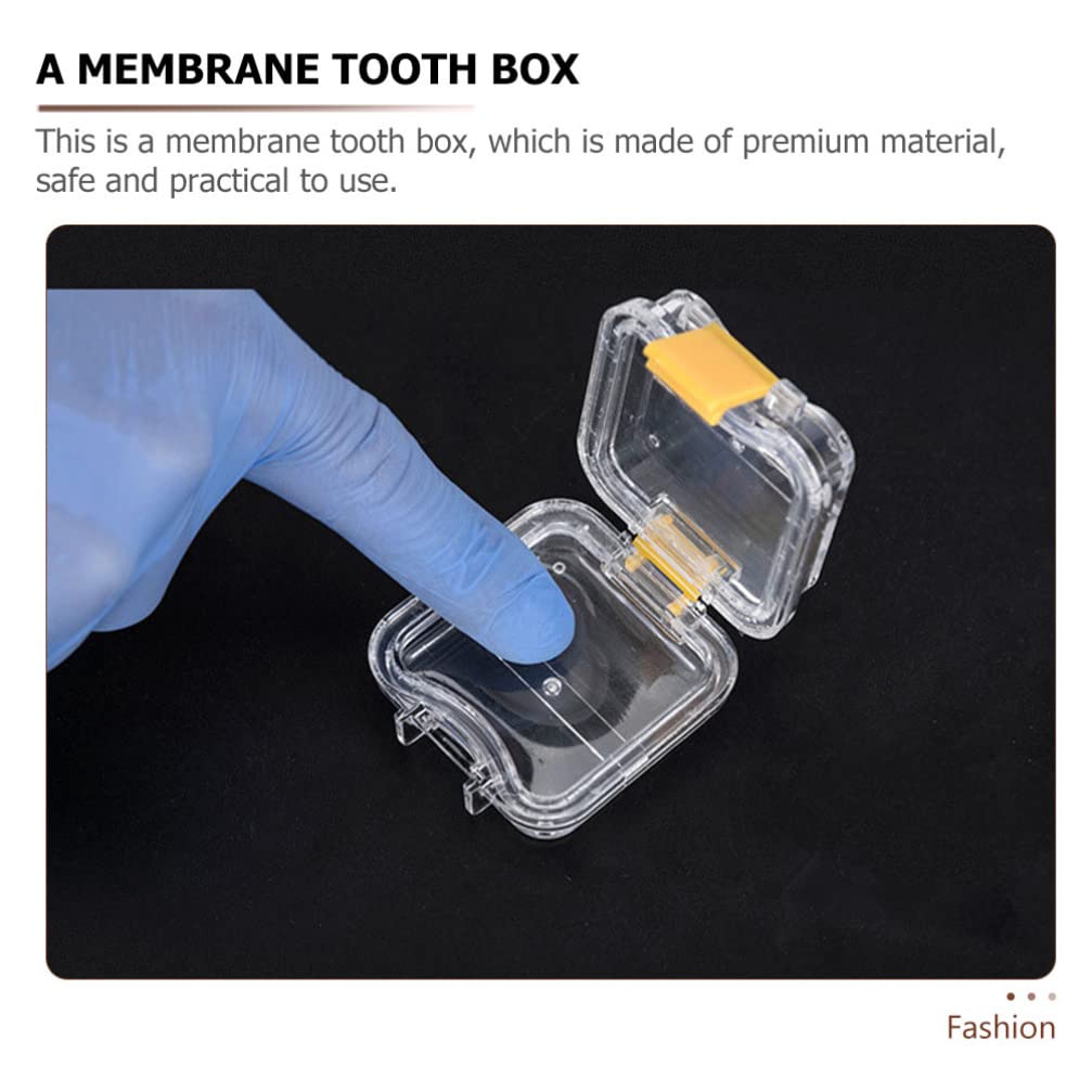 5Pcs Membrane Tooth Boxes Transparent Membrane Film Tooth Box with Latch Denture Storage Boxes