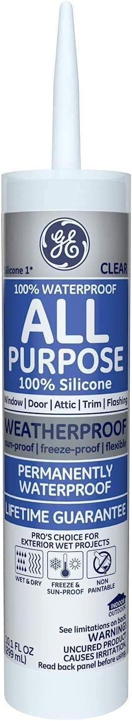 GE Silicone GE012 10.1 Oz Clear Window & Door Silicone Rubber Caulk (2 Pack): Industrial & Scientific