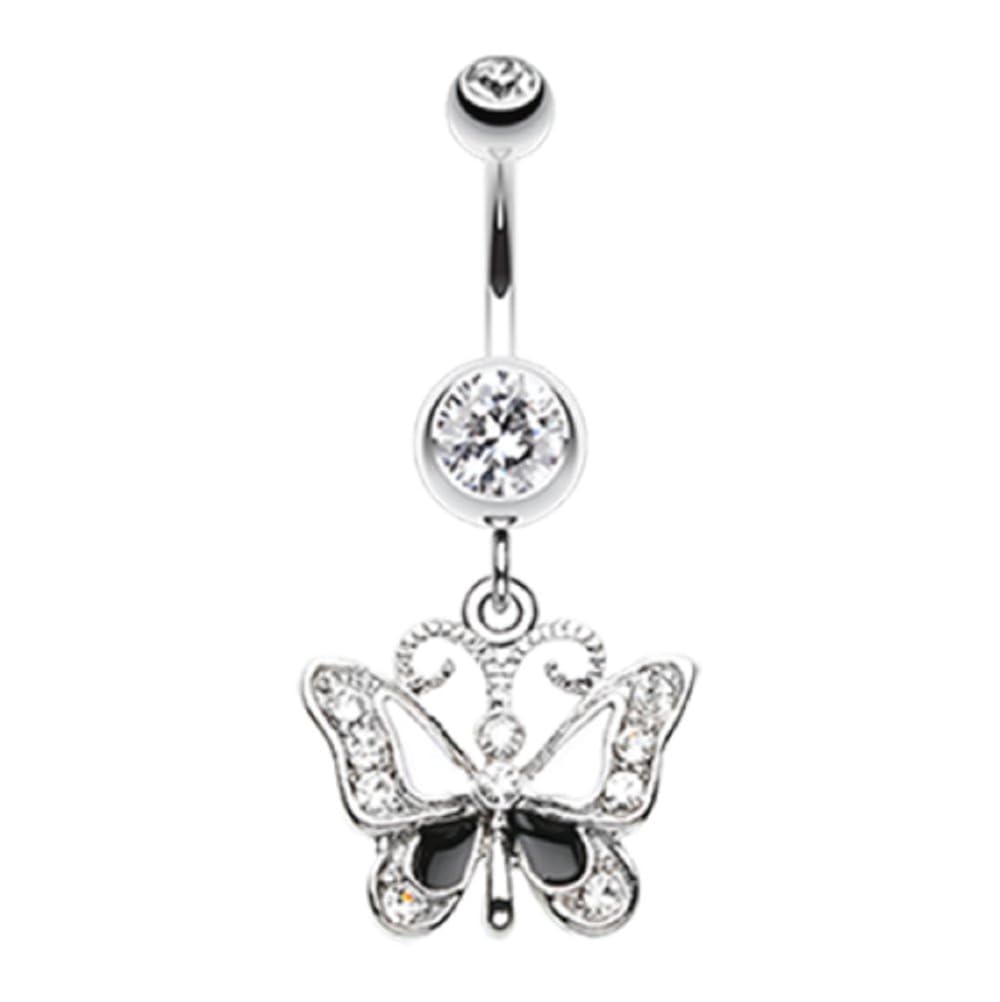Freedom Fashion Butterfly Delight 316L Surgical Steel Belly Button Ring