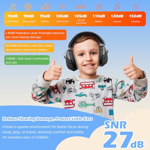 Image of ProCase Noise Cancelling Headphones for Kids Toddler, SNR 27dB Noise Reduction Ear Muffs, Hearing Protection for Monster Jam, Concerts, Fireworks, Shooting, Air Show, Autism Sensory Needs -Black