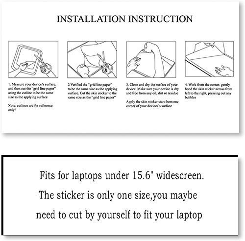 Calcomanía para laptop floral para oficina y cafetería compatible con pantallas de 14 y 15 pulgadas 6