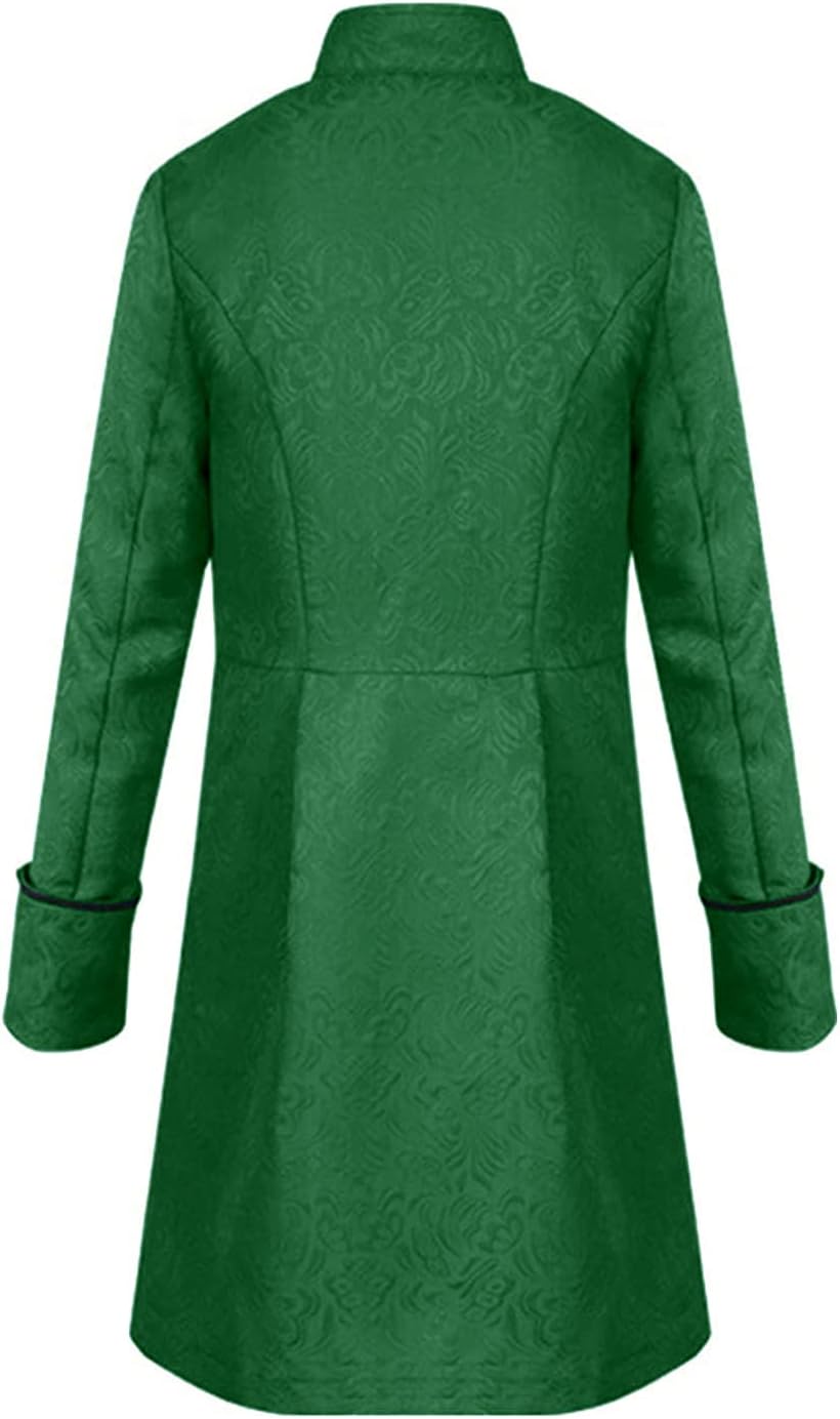 Mens Vintage Tailcoat Jacket Goth Long Steampunk Formal Gothic Victorian Frock Coat Costume for Halloween - Image 3