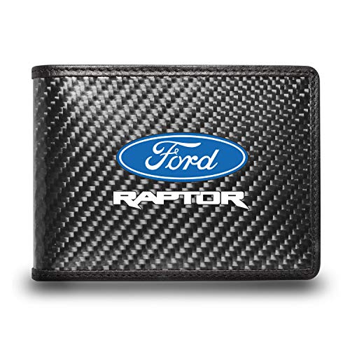 for - Ford F-150 Raptor Black Real Carbon Fiber Leather RFID Blocking Bi-fold Wallet