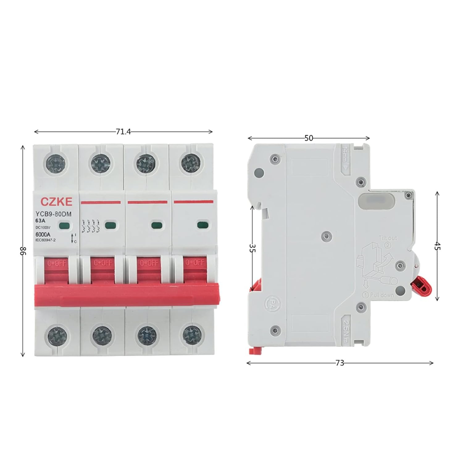 SKXMOD YCB9-80DM 4P 6kA DC1000VDCサーキットブレーカーを太陽光発電システムの安全保護に使用(25A) 着脱式  マキタ社18Vバッテリー対応 調光調色 LED充電式投光器 YC-T120K | LED照明製造・販売・開発・OEM・ODM （株）グッドグッズ
