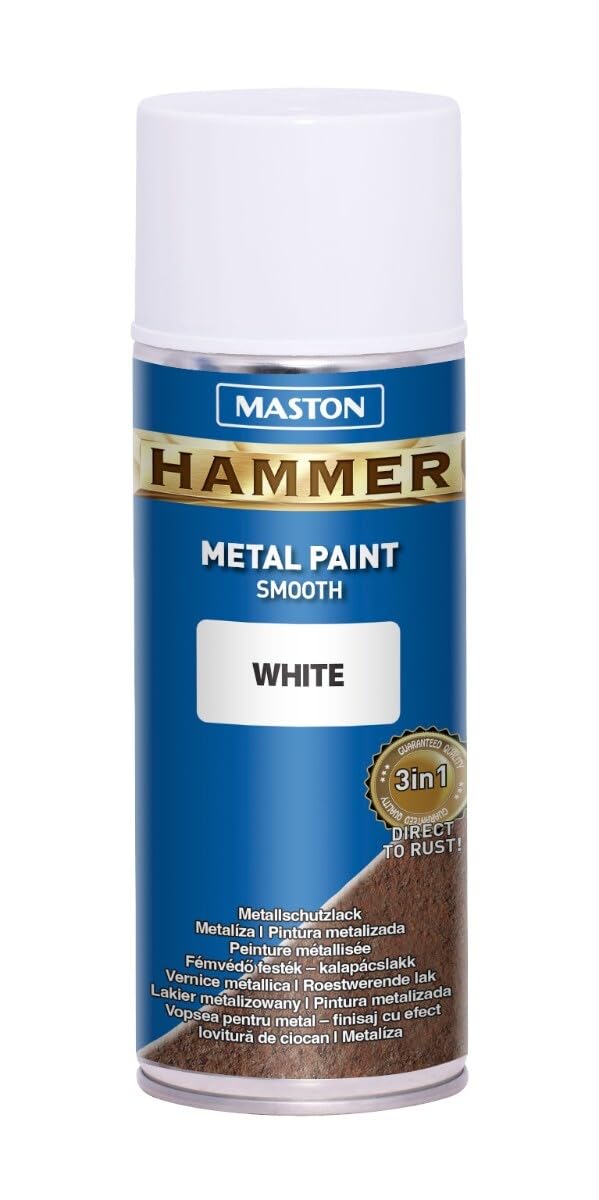 Maston Spray Paint Hammer Smooth White 400ml