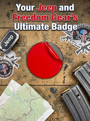 Image of 2 PCS Car Emblem, 4 x 4 Metal Automotive Badge, 3D Round Metal Car Badges Emblems, Car Badge Decals Stickers Compatible with Jeep Wrangler Vehicles Trucks SUV RV (2NG Amendment)