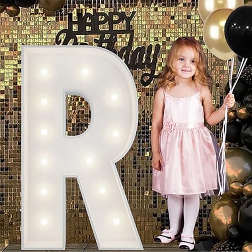 Letrero Luminoso Grande Con Números Y Letras, Blanco, Marquesina De Espuma Decorativa 90 Cm Precortada For Fiestas, Cumpleaños, Celebraciones, Aniversarios Graduaciones(R,100cm/3.3ft)