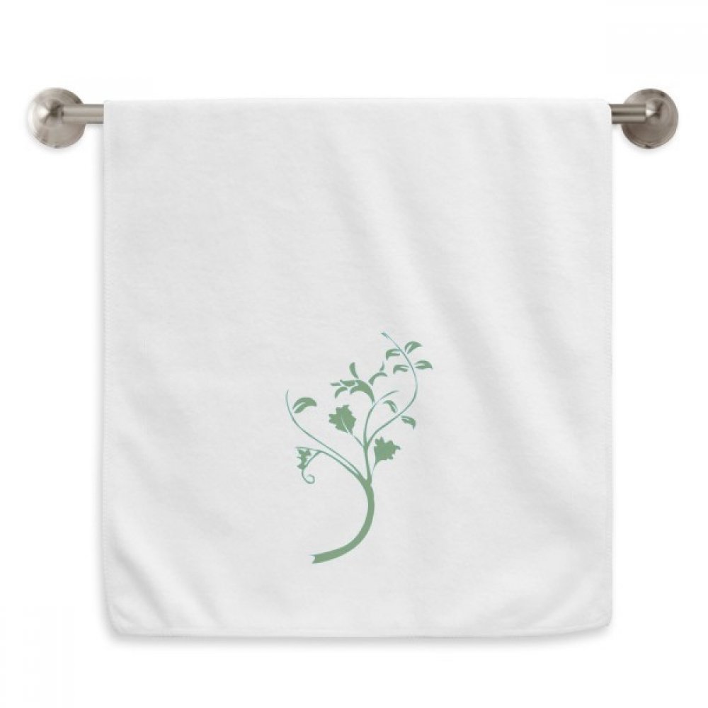 Serviettes moelleuses blanches 13x29 pouces à fleurs et branches vertes