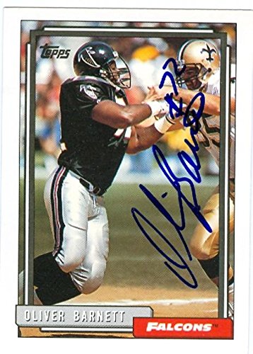 Autograph Warehouse37181 Oliver Barnett Autographed Football Card Atlanta Falcons 1992 Topps Rb