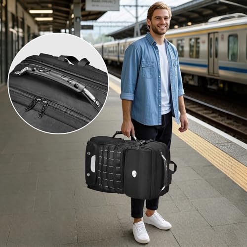 MATEIN Erweiterbar Reiserucksack 55x35x25 mit Schuhfach, 50L Groß Laptop Rucksack 17,3 Zoll mit USB Ladeanschluss Diebstahlsichere Tasche, Handgepäck Rucksack Herren mit 3 Packing Cubes, Schwarz