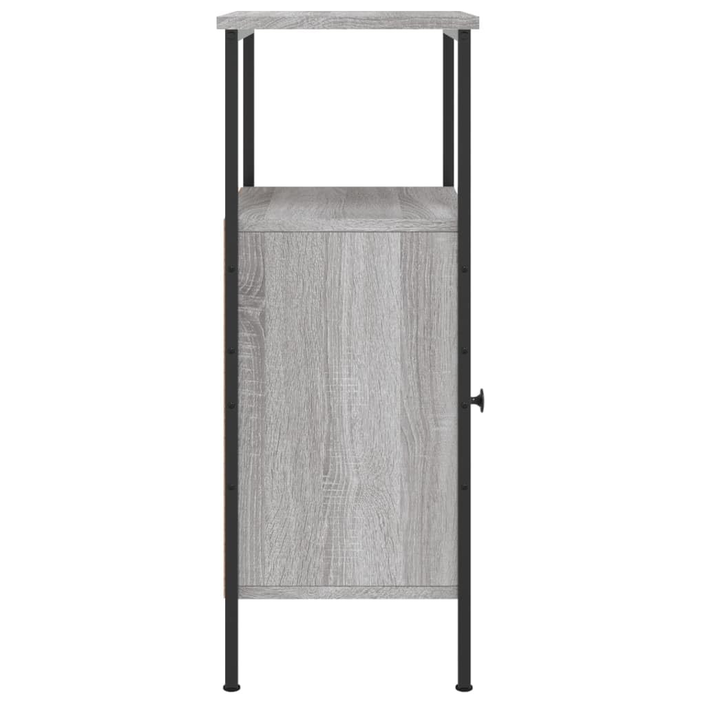 Générique Nachttisch, industriell, 41 x 31 x 80 cm, aus Holz, Grau Sonoma, Nachttisch mit stabilem Eisenrahmen, viel Stauraum und 4 verstellbare Füße für unebenen Boden