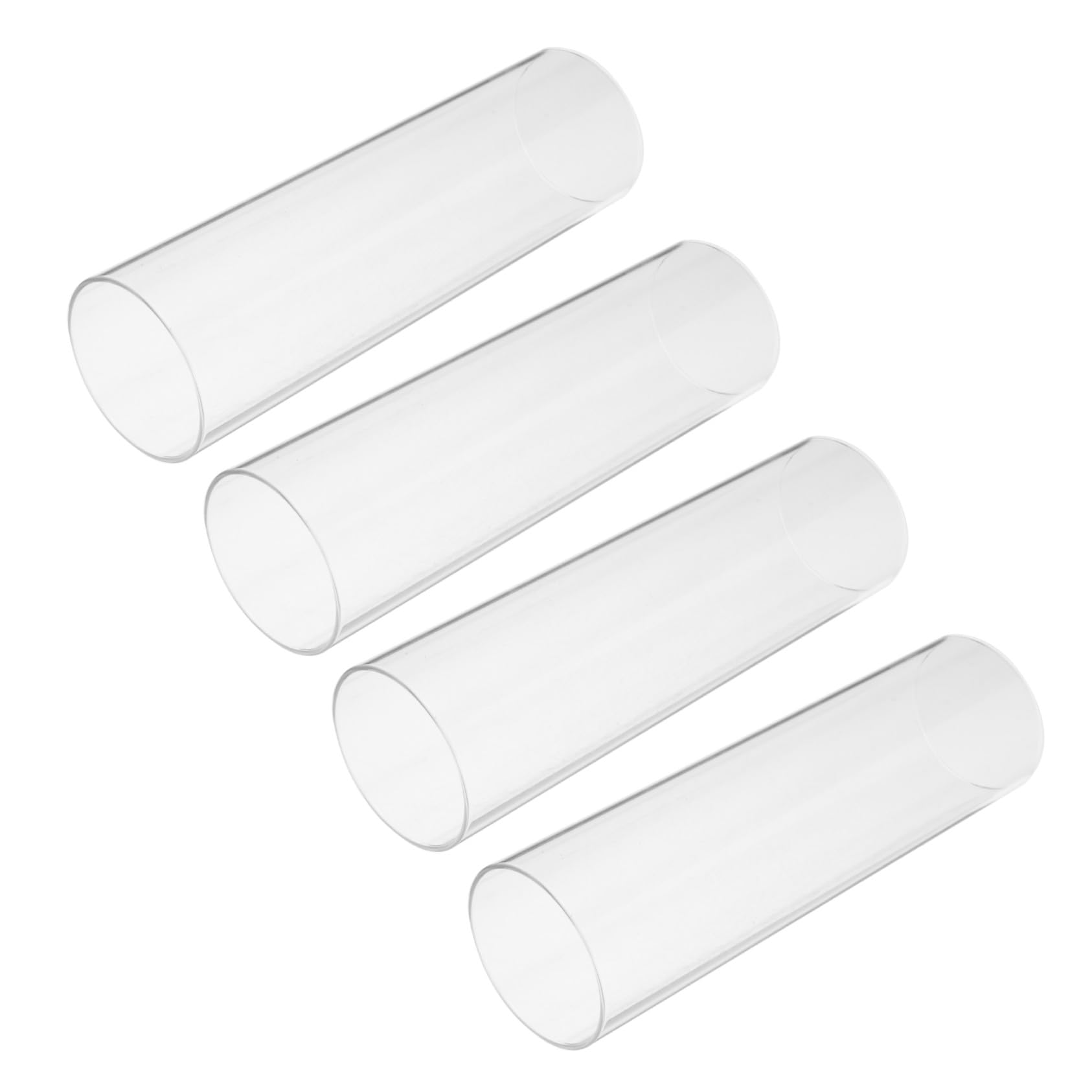 4 Pezzi Paralume per Candela in Vetro Borosilicato Trasparente