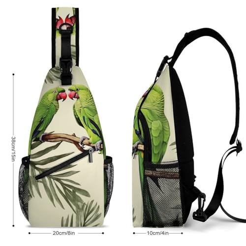 Couple Parrots Olive botella mochila tipo bandolera miniatura 2