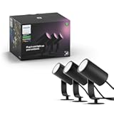 Lily White & Color Outdoor Spot Light Base kit &lpar;Hue Hub Required&rpar;&comma; 3 Spot Lights with Power Supply &plus; Mount&comma; Works with Alexa&comma; HomeKit & Google Assistant