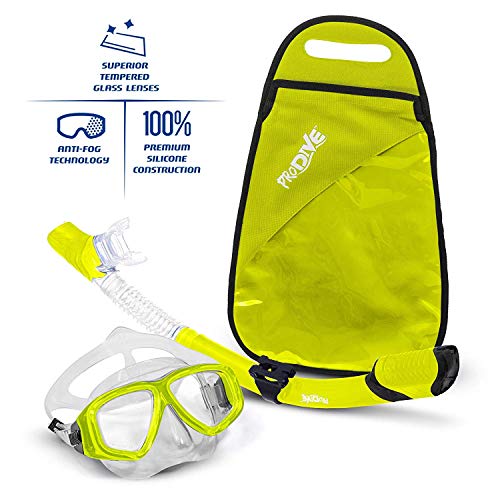 image for PRODIVE Premium Dry Top Snorkel Set - Impact Resistant Tempered Glass 