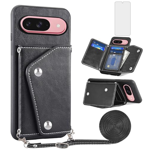Protection Google Pixel 9 antichoc étui portefeuille cuir et porte-carte Asuwish