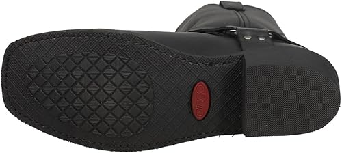 Miniatura 6 de Dingo Botas de media pantorrilla de cuero para hombre, con puntera cuadrada, estilo vaquero, para motociclistas, casuales - Negro