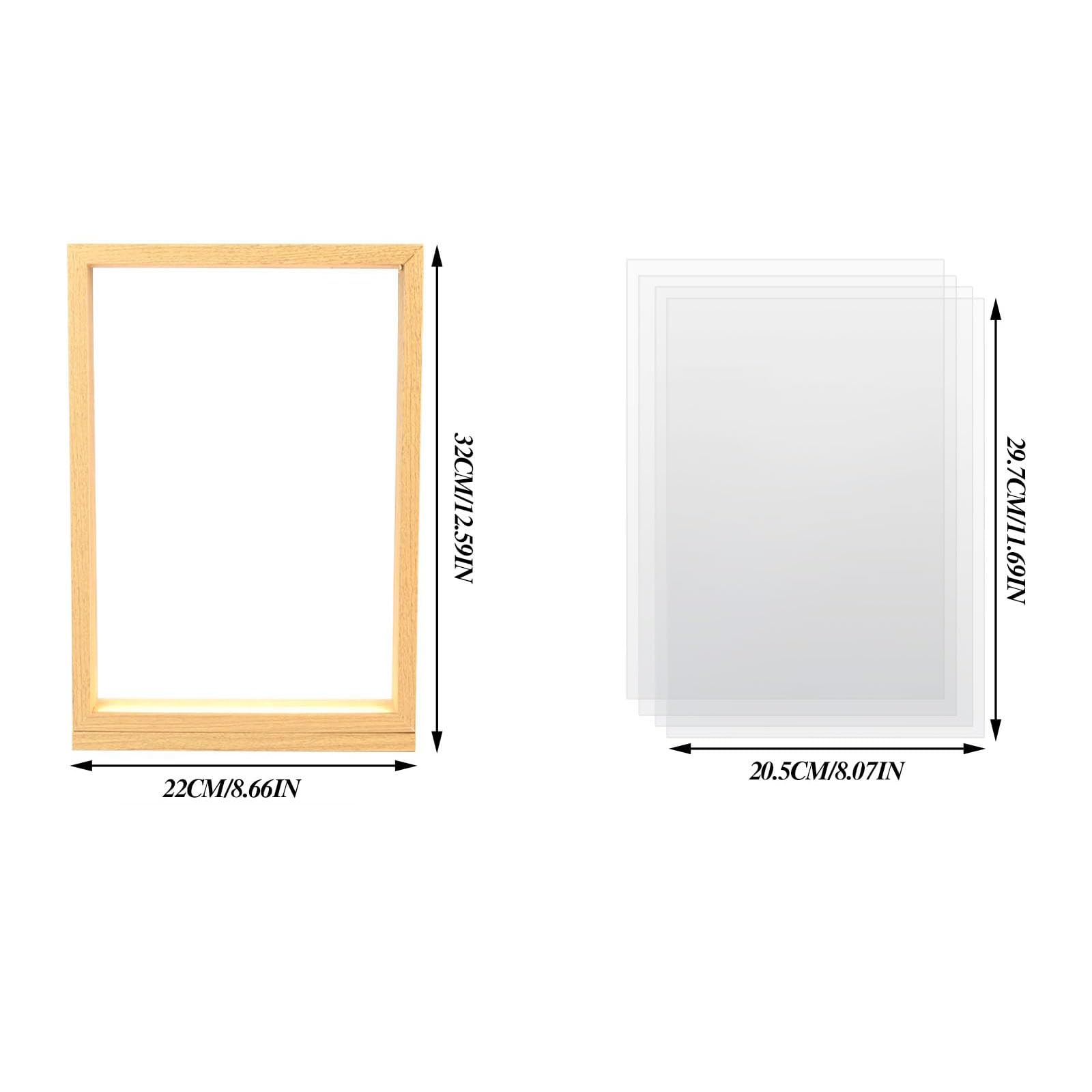 Marco de fotos con luz LED cálida y pantalla alimentada por USB para recuerdos familiares, decoración del hogar, marco de fotos con huella de mano, LED USB