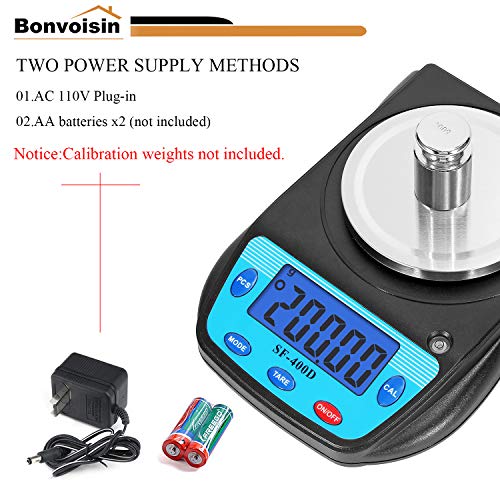 Bonvoisin Digital Lab Scale 600G X 0.01G Precision Electronic Scale Lcd Display Analytical Balance Jewelry Scale Scientific Scale 0.01G Accuracy #TOP5