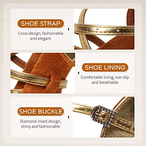 JUODVMP Girls Latin Dance Shoes Satin Ballroom Tango Salsa Practice Party Ballroom Dance Shoes,Model US-SS-ZS4