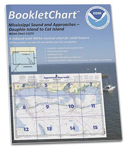 Paradise Cay Publications NOAA BookletChart 11373: Mississippi Sound and approaches Dauphin Island to Cat Island