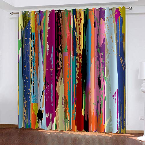 DILITECK Tende Oscuranti 3D Colore Pittura Arte Astrazione 150X166Cm Tenda da Finestre in Poliestere per Soggiorno Finestra Camera da Letto Cucina Soggiorno Decorazione Tende per Ragazze