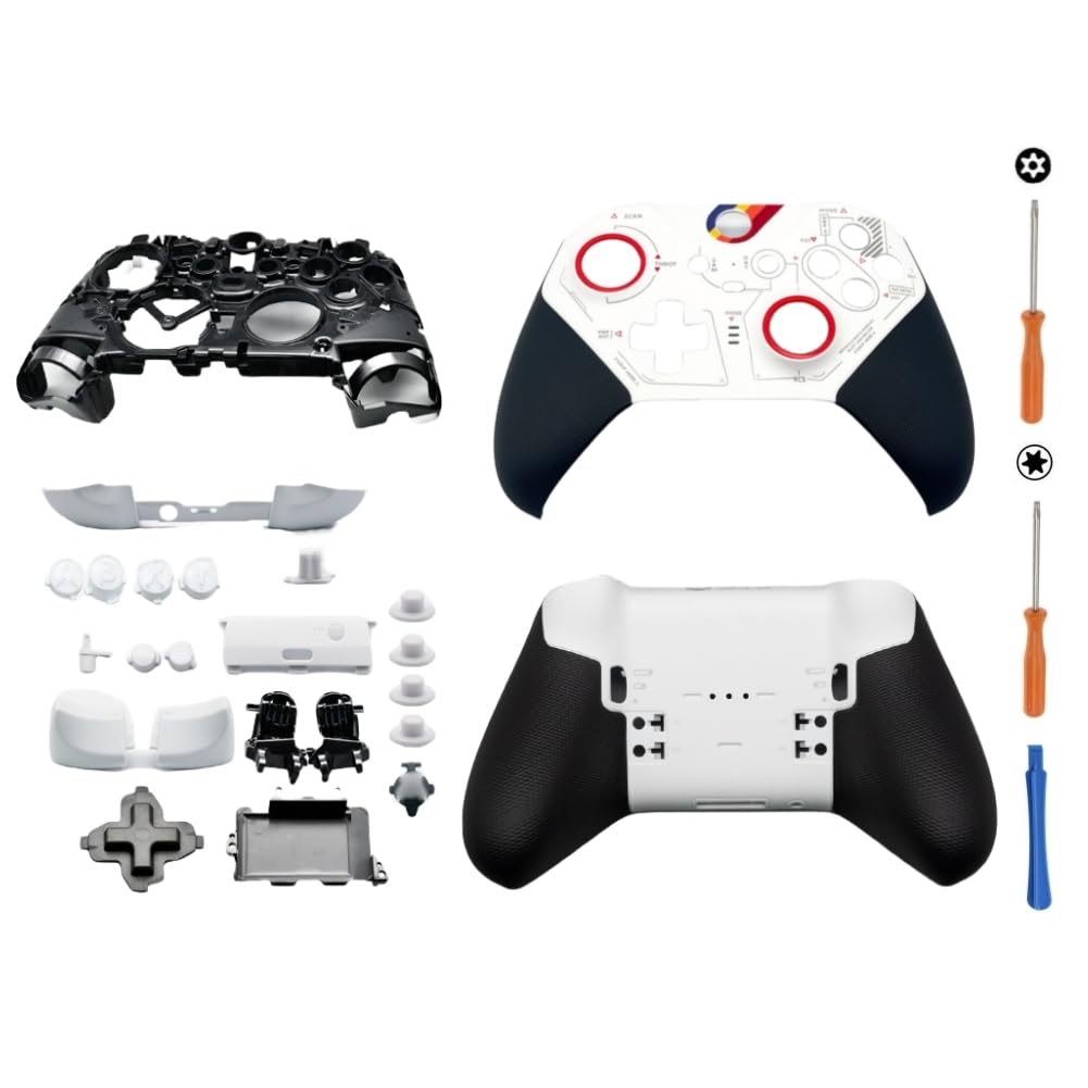 Carcasa Completa de Repuesto para Xbox Controller Elite Series 2 Edición Especial - Juego de Cáscara Incluye Carcasas Funda Marco Medio ABXY LT RT Botones LB RB Bumper Accesorios