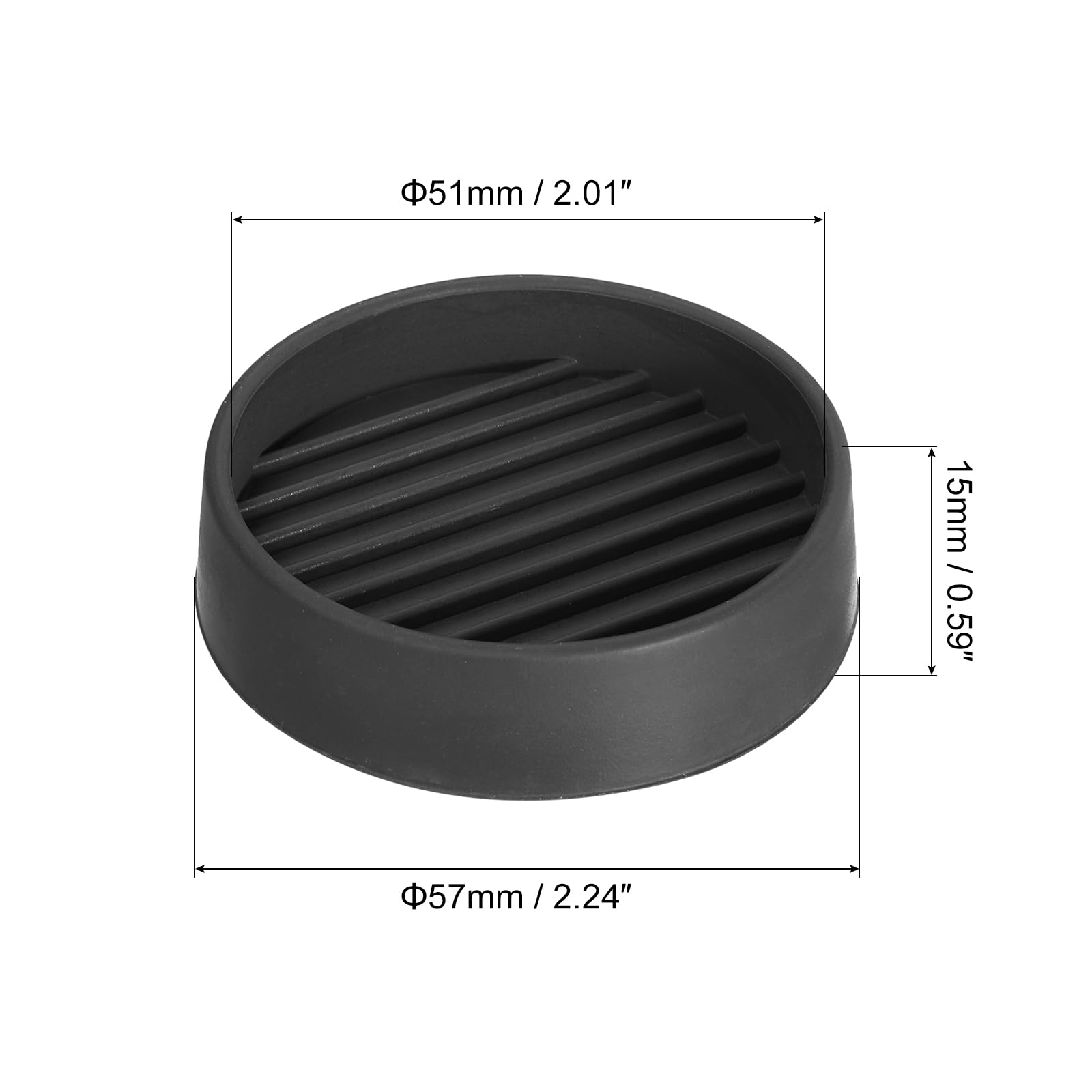 uxcell Chair Leg Floor Protectors, 8Pcs 2", Rubber Round Non-Slip Furniture Pads - Image 2