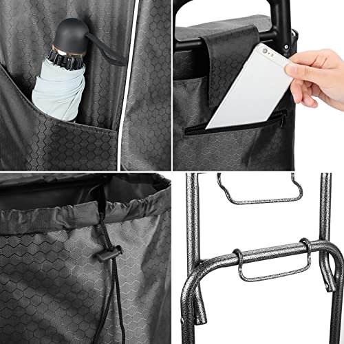 KINLO Einkaufstrolley Treppensteiger mit 3 Räder, Trolly Einkaufswagen Klappbar, Schwarz,Wasserdichter, 45L – Bild 8