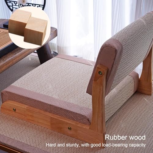 Silla plegable de meditación, silla baja japonesa con soporte trasero, asiento de suelo para ventanas de bahía, balcón, sala de estar, dormitorio