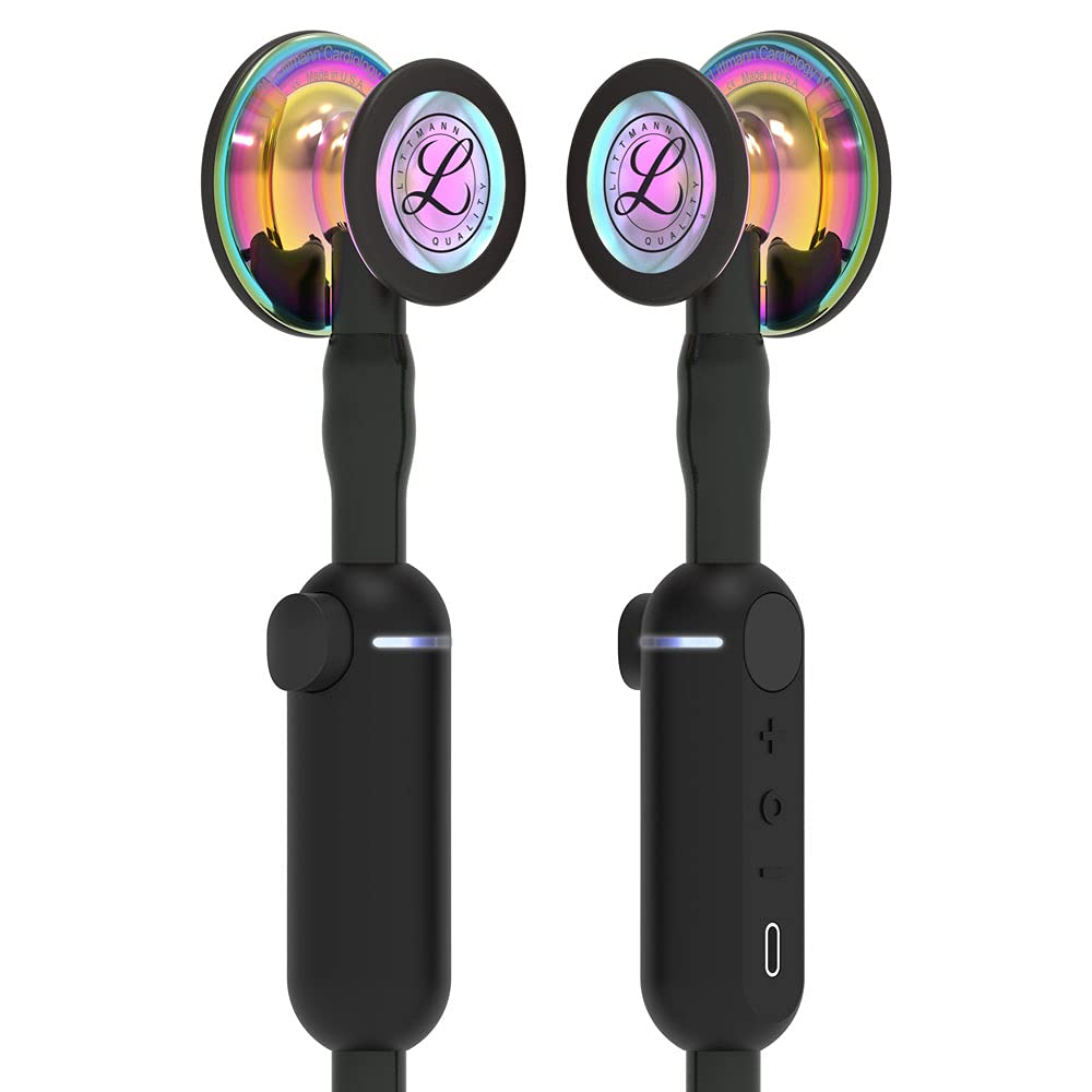 3M Littmann Core Digital-Stethoskop MIT GRAVUR Digitalstethoskop (Rainbow-Schwarz)