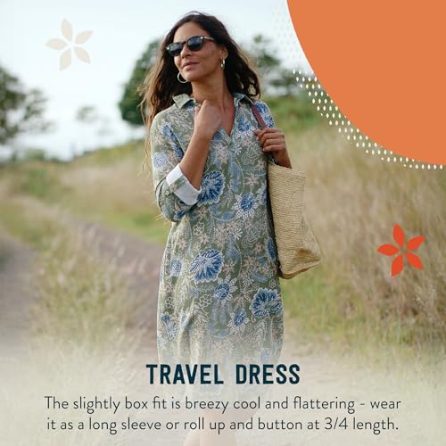 RipSkirt Hawaii Travel Dress Long – Breathable Cotton Gauze Dress with Pockets – Long Sleeve or 3/4 Sleeve3