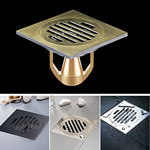 Bonde de douche carrée laiton 10 cm facile à nettoyer avec filtre - 3