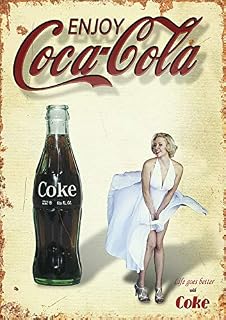 Coca Cola Vintage Wall Advertising Retro Metal Sign Plaque Kitchen Drink Pop UK 2 (Size Small A5 (200x150mm))