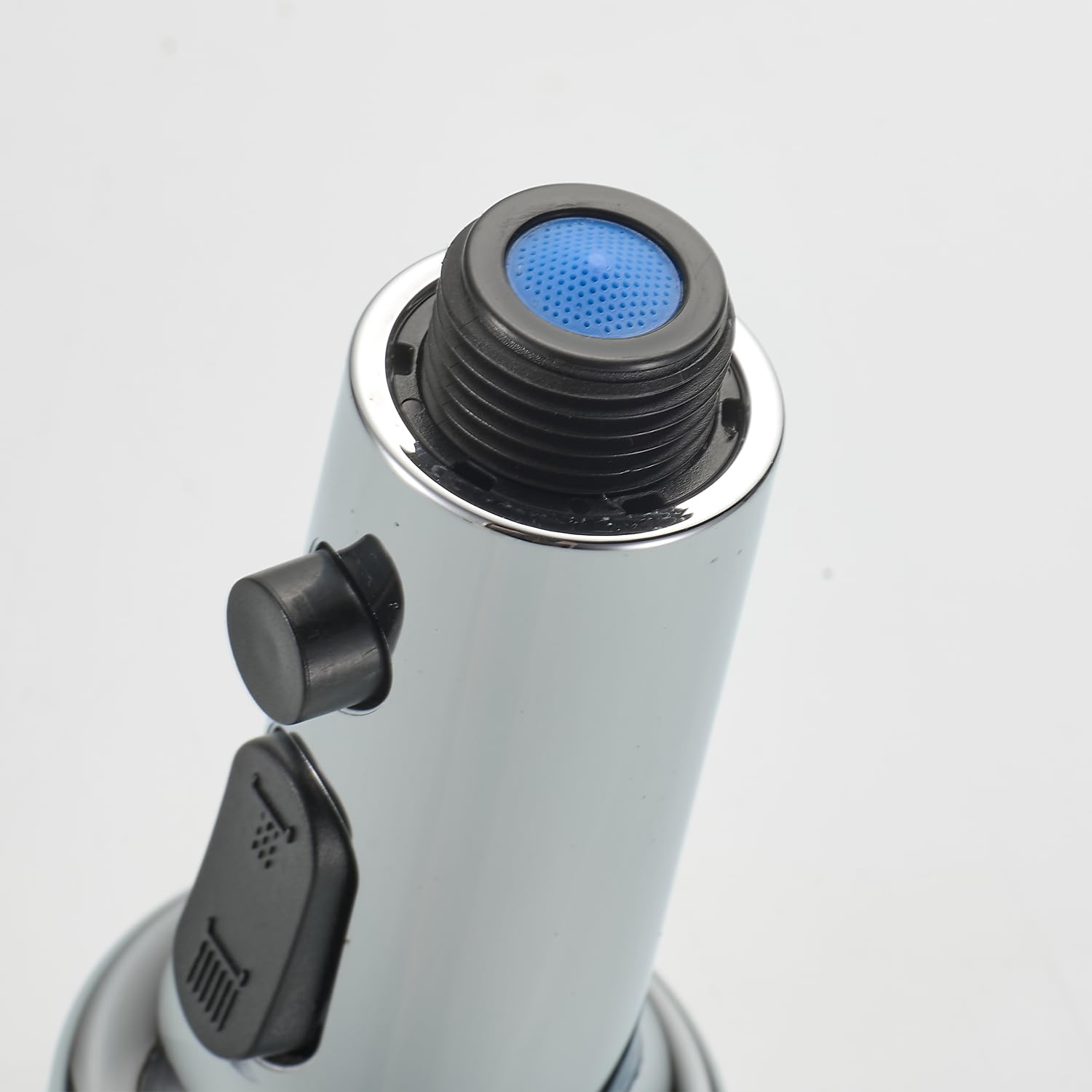 Küchenarmaturen Ersatz-Duschkopf – G 1/2" Anschluss, 3 Funktionen (Strom, Spray, Dual Aquablade) | Gebürstetes Silber, Aus ABS