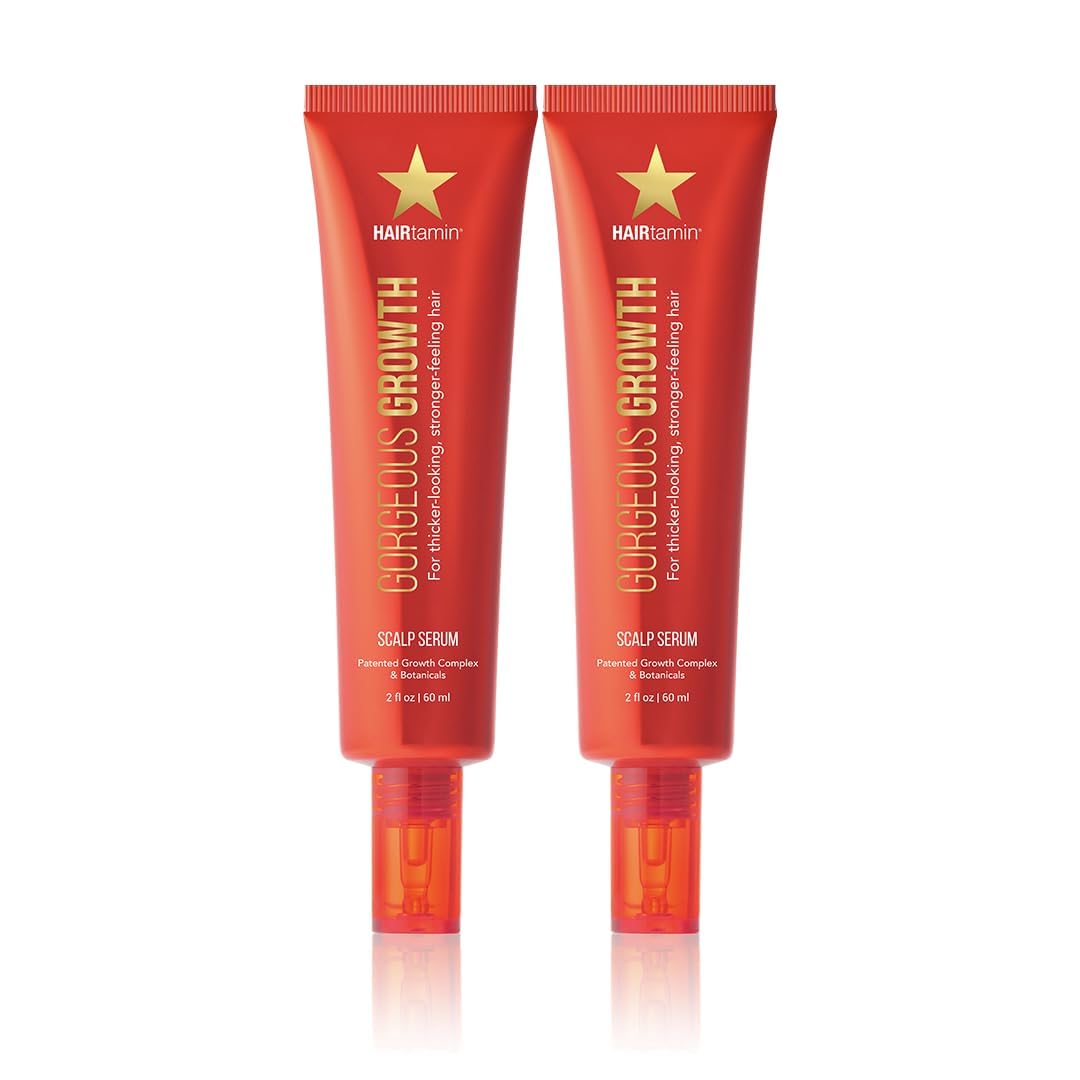 HAIRtamin Scalp Serum Natural Hair Treatment | Visibly Increases Thicker Looking Hair and Promotes Scalp Health | Nourishes & Hydrates Dry, Itchy Scalp (Two Pack) 60 ml (Pack of 2)