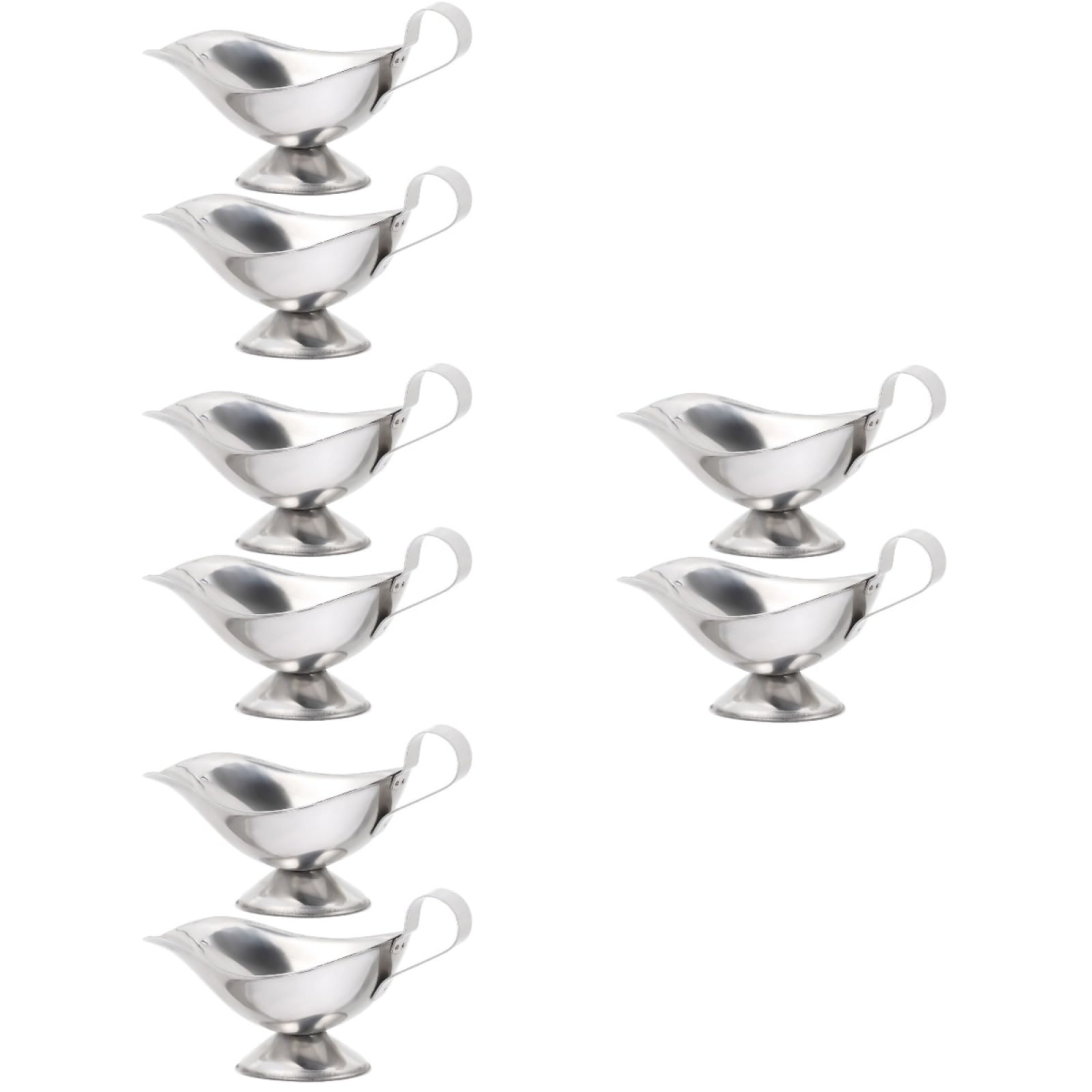 OUNONA Juego de 8 recipientes de salsa, para salsa, jarra de salsa, bote de salsa, cuenco grande con boquilla, botes de salsa, taza de salsa, taza de metal, cuencos para servir, jarras de salsa,