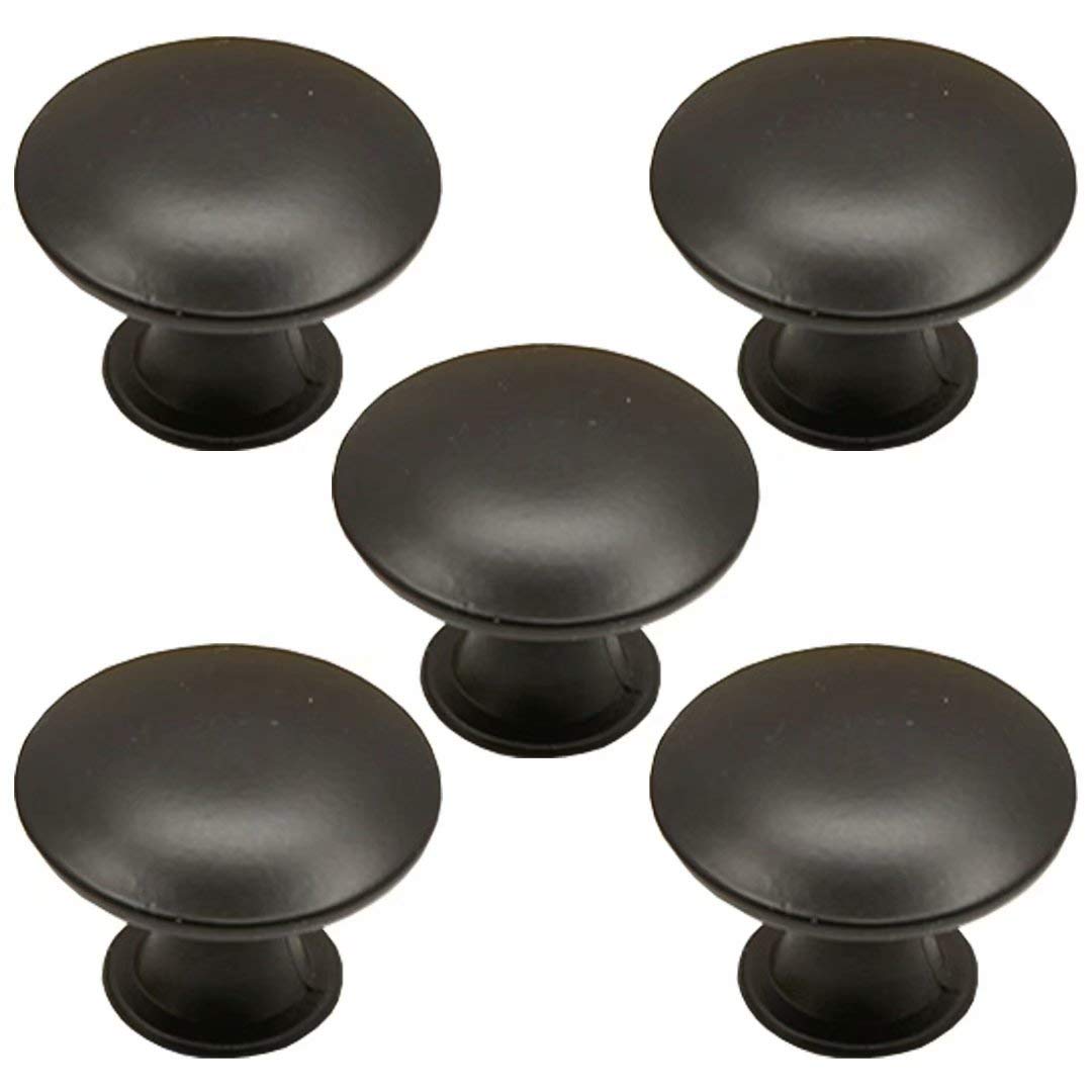 XYXZYX Cabinet Knobs，5 pcs Drawer Knob Cabinet Knobs, Round Furniture Knobs Cabinet Door Handle Pulls, Cupboard Pull Drawer Handles Knobs (Black)(Black)