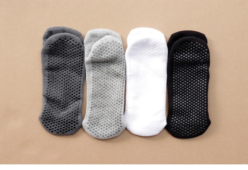 Non Slip Socks Unisex Adult Cotton Athletic Anti Skid Yoga Ankle Socks with Grips for Pilates, Barre, Hospital2
