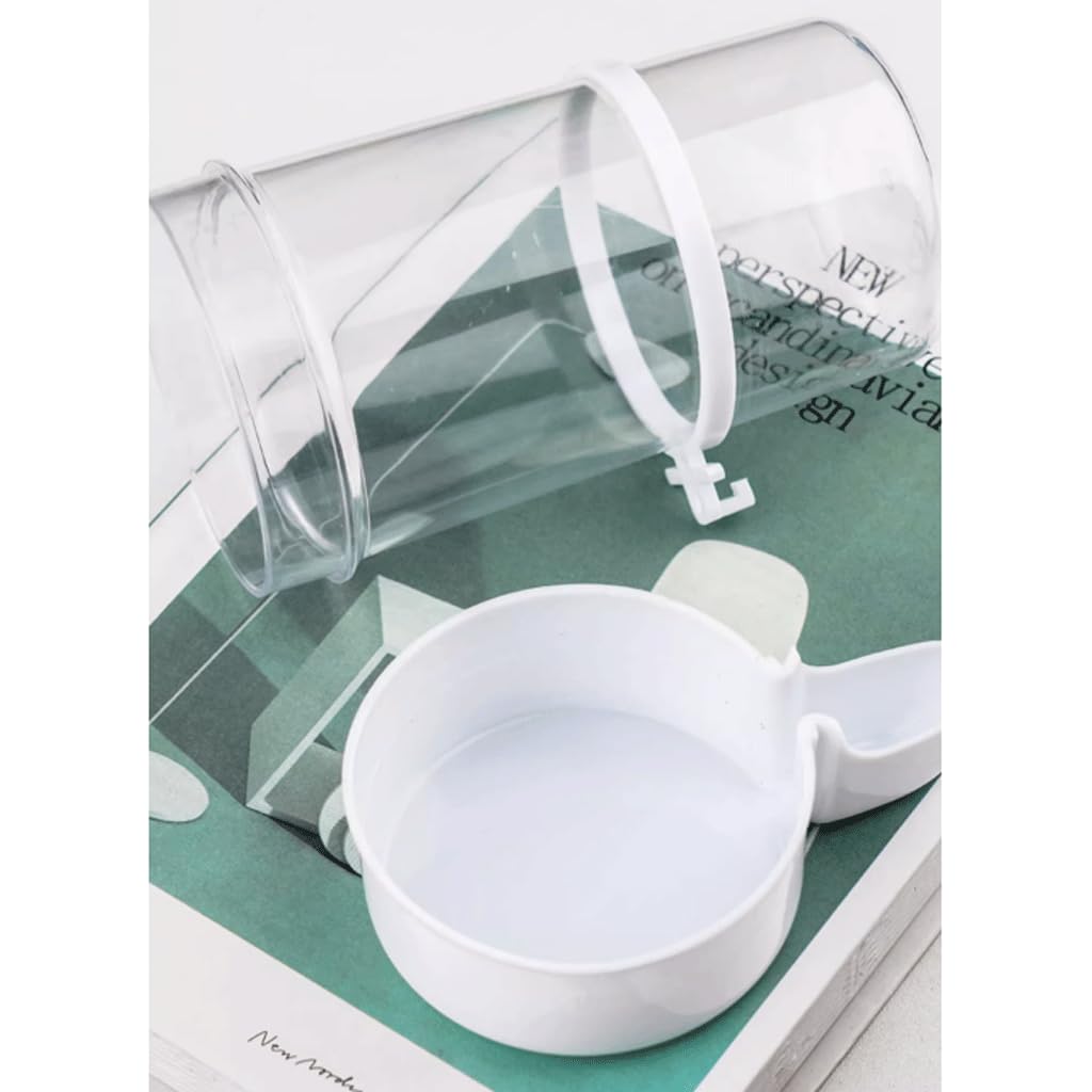 Mangiatoia per Uccelli Distributore Automatico di Acqua per Uccelli da Interno, Trasparente, Confezione da 2 mangiatoie per Uccelli, Contenitore per Alimenti per pappagalli