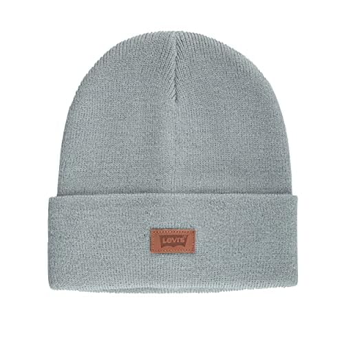 Levi's Classic Warm Winter Knit Beanie Hat Cap Fleece Lined for Men and Women Beanie Hat, Seafoam Solid, One Size