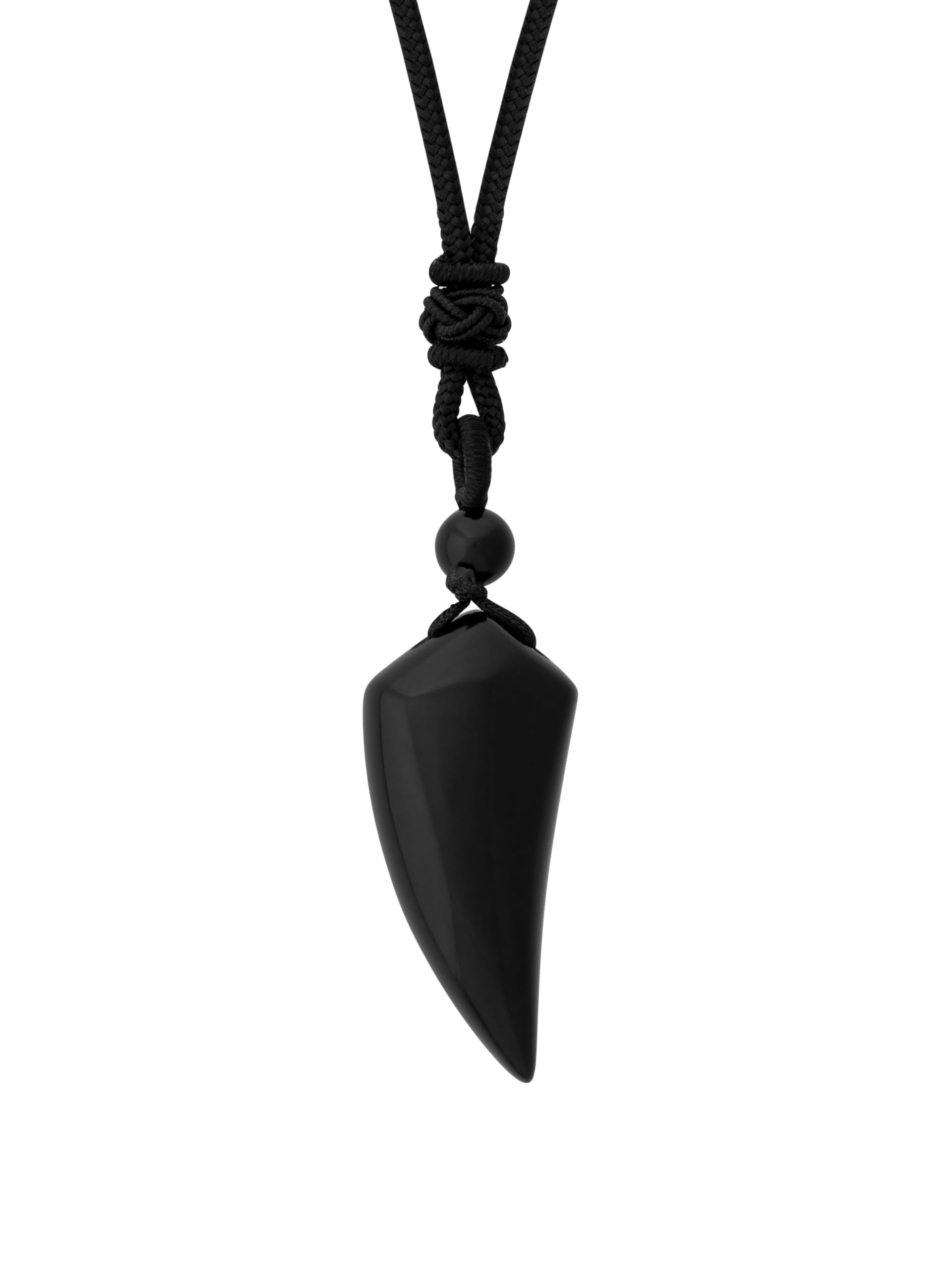 MINACHI Black Obsidian Arrowhead Pendant Necklace with Braided Cord, Tribal Jewelry Gift for Men and Women